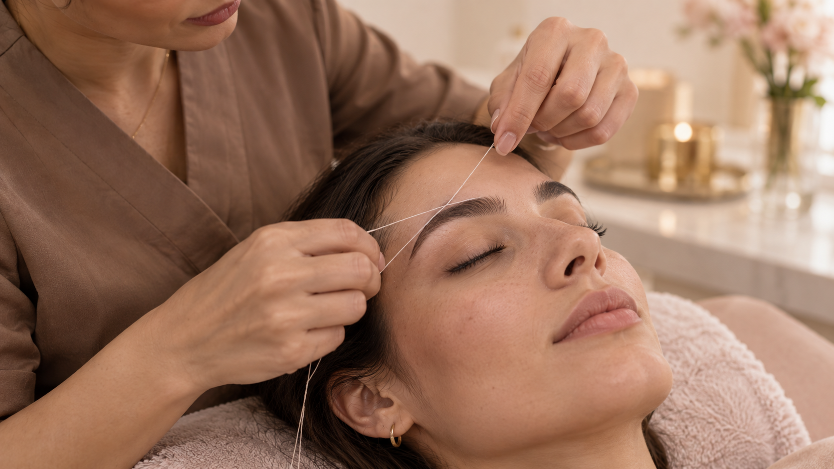 Professionell trådning av ögonbryn på Beautylounge i Stockholm