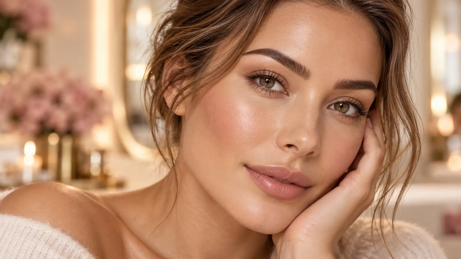 Kvinna med vackra ögon, fransar och välformade bryn för Beautylounge Stockholm
